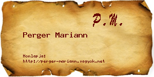 Perger Mariann névjegykártya